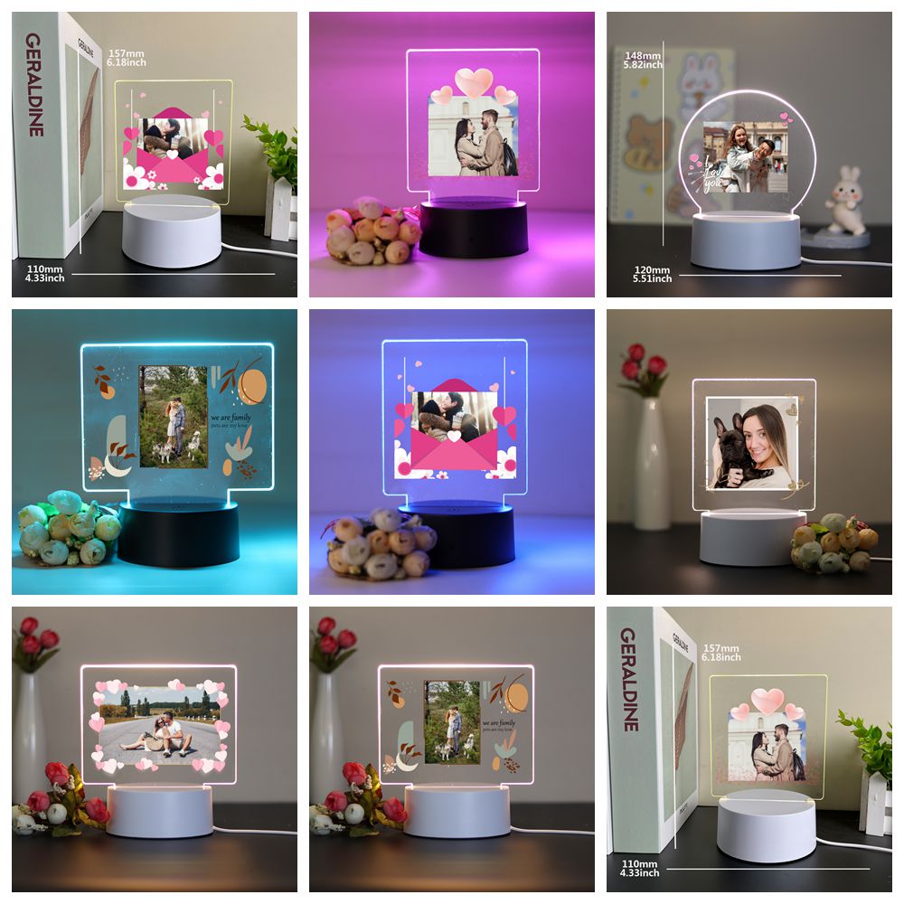 Lighting Decor Photos - 1pc Personaliseer aangepaste foto foto paar