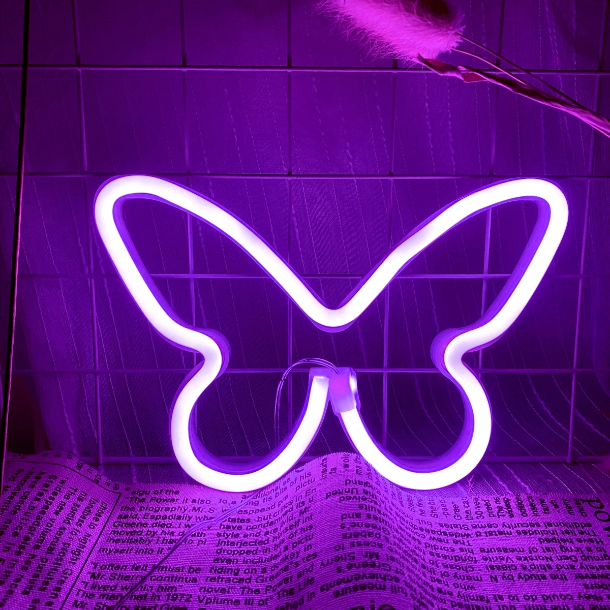 Foyer Lighting Wall Decor - LED-vlinder-neonlichten, USB- of batterijaangedreven wanddecoratie voor