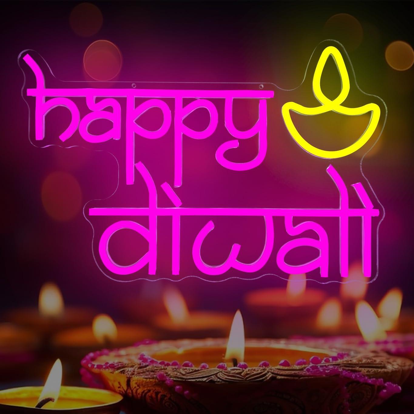 Lighting Decoration For Diwali - Gelukkige Diwali Neonbord USB-aangedreven LED dimbare