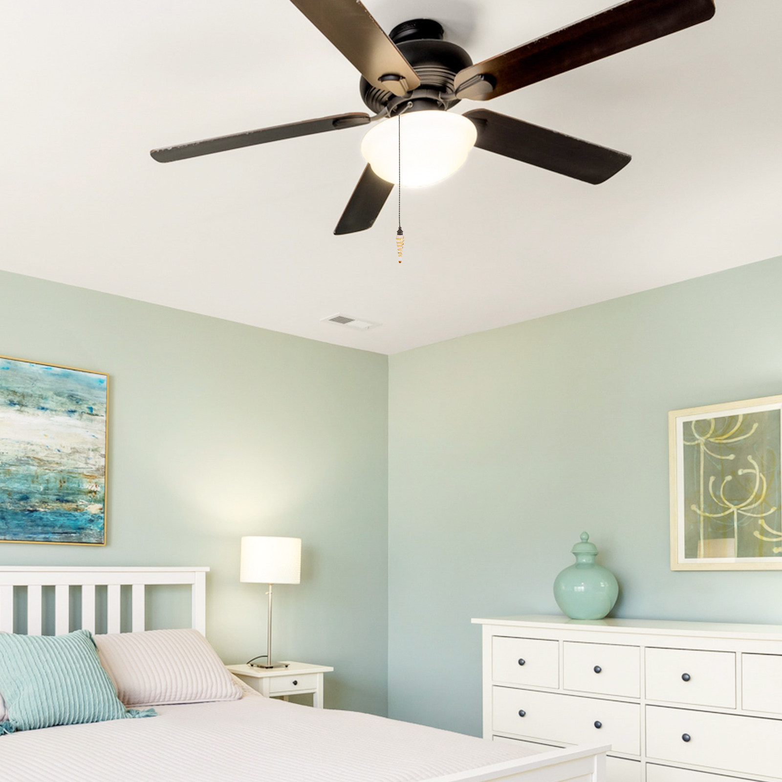 Decor Lighting Ceiling Fans - Glazen en metalen ventilator-trekkettingverlenger voor plafondventilator,