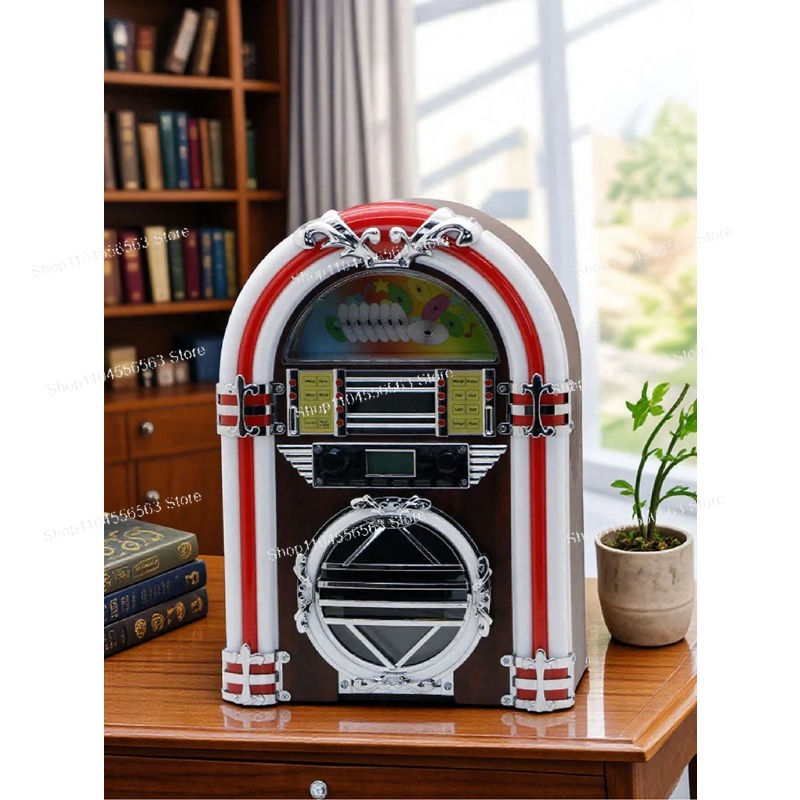 Restaurant Lighting Decoration - Amerikaanse retro Bluetooth CD-jukebox-luidspreker LED-kleurveranderende lichtaudiospeler