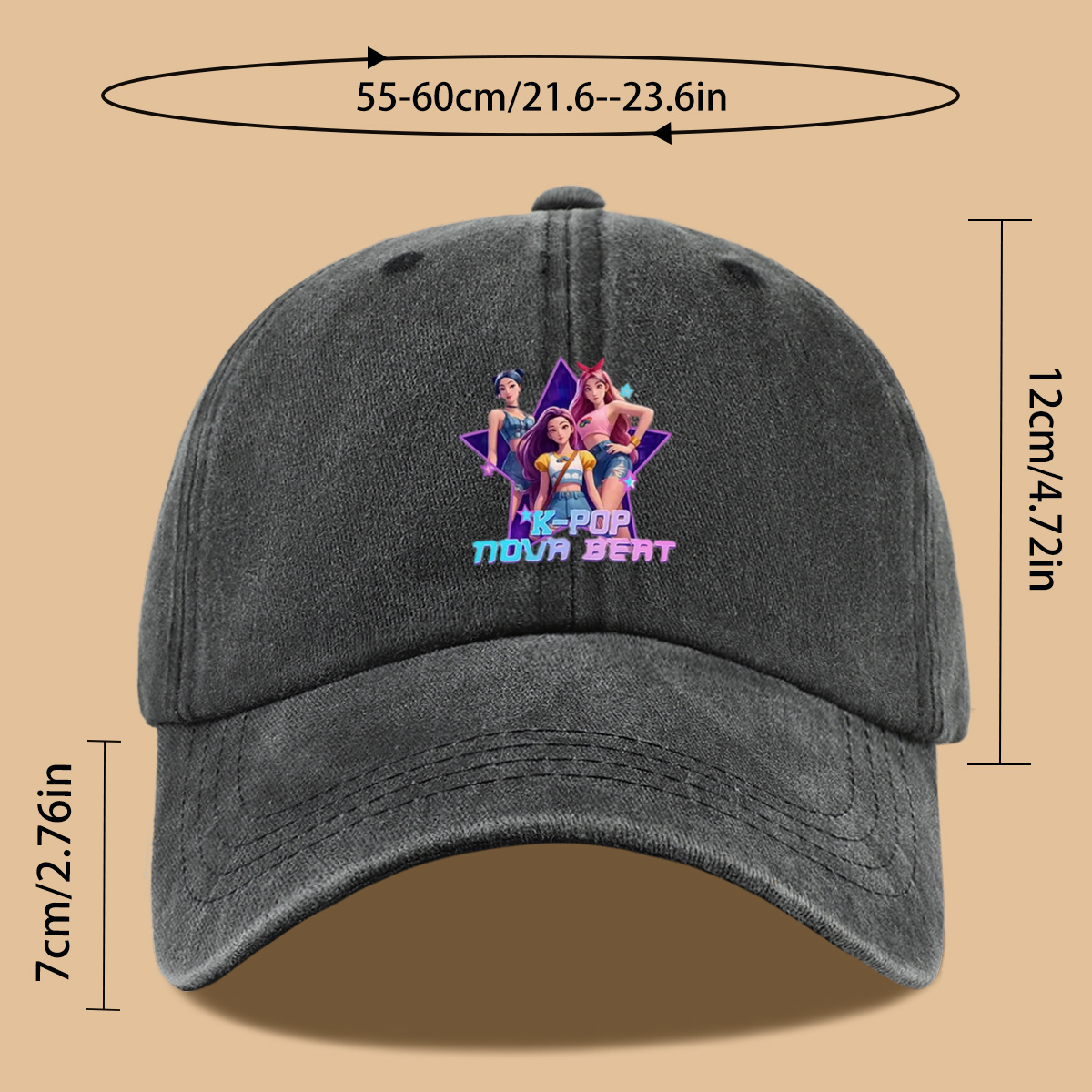 Nova Decor & Lighting Juletrelys - 1pc K-POP NOVA BEAT-thema bedrukte baseballpet,