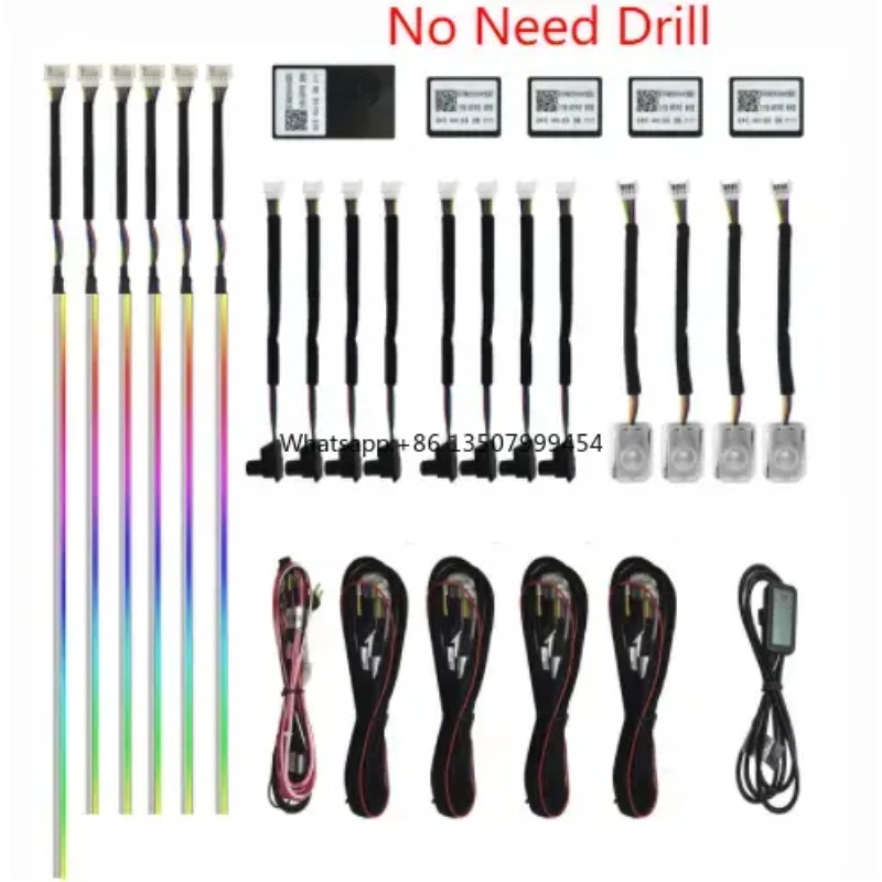 Lightings Decoration - A80 64-kleuren LED sfeerverlichting acrylstrip 18-in-1