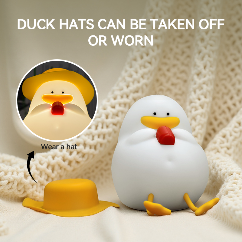 Lightings Decoration - Happy Duck-nachtlampje, bedlampje met aanraakbediening, oplaadbaar