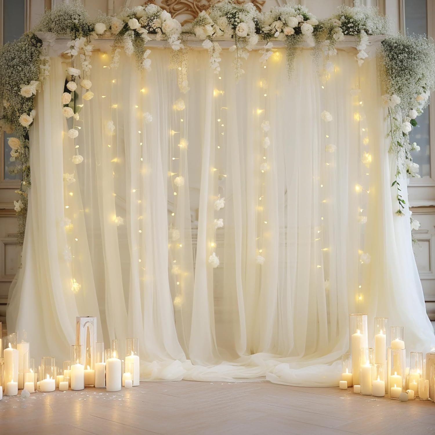 Lighting Decor Photos - 1 pak bruiloft tule achtergrondset, 2