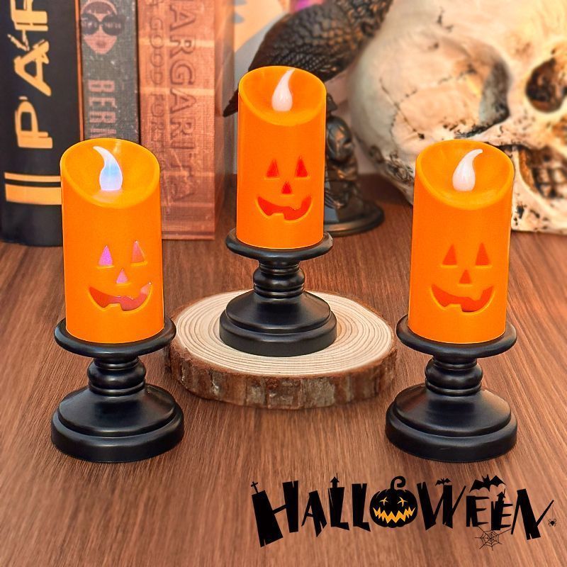 Lighting Decor Photos - Halloween Decoratieve Spookgezicht Kaarslamp – Gloeiend