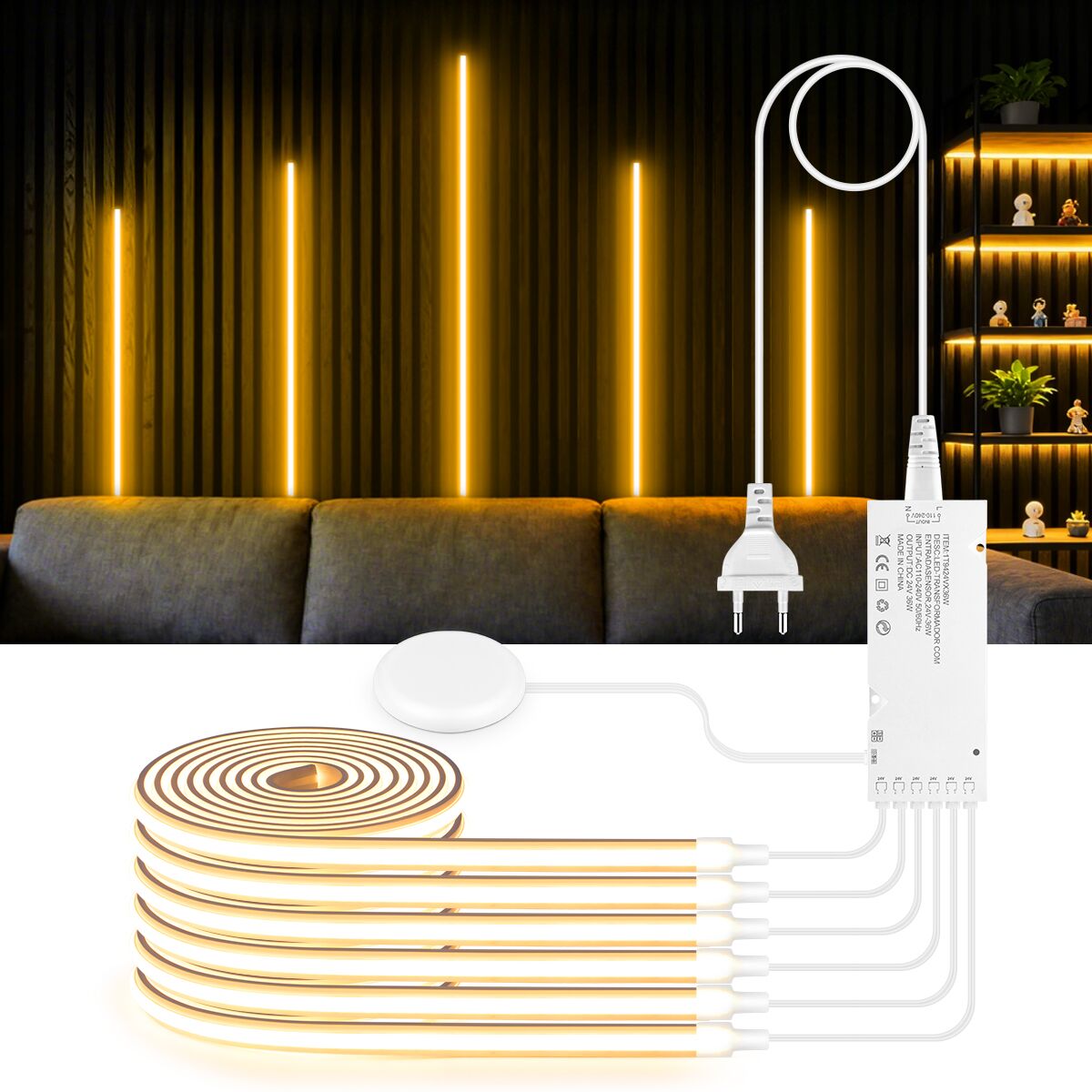 Foyer Lighting Wall Decor - Ingebouwde akoestische wandpaneel decor zelfklevende neon