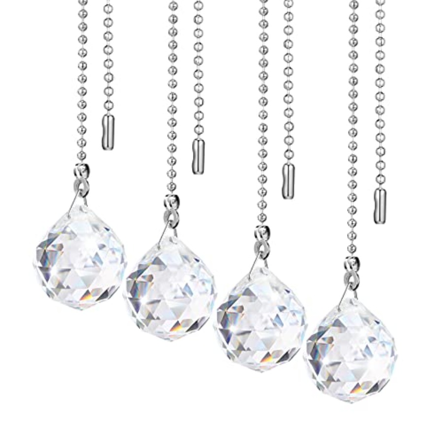 Decor Lighting Ceiling Fans - 4 stuks ventilator-trekkettingverlenging decoratieve kristallen ornamenten
