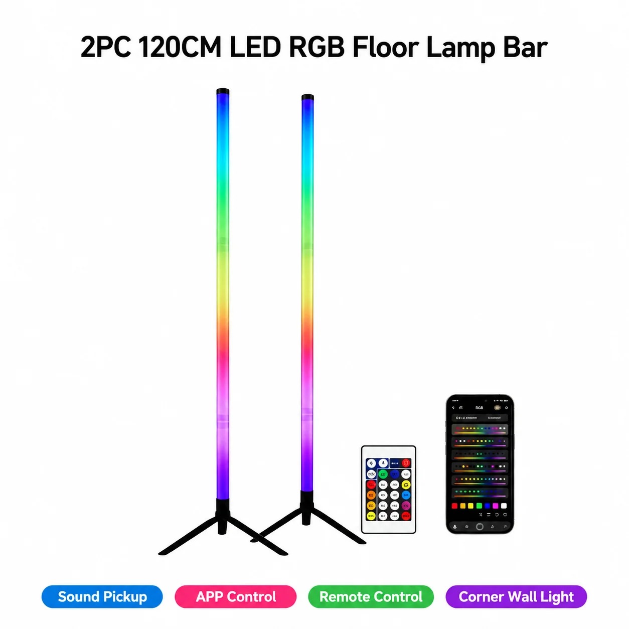 2-pack RGB LED hoeklamp, 120 c - Decor Lighting Floor Lamps recensie en prijs