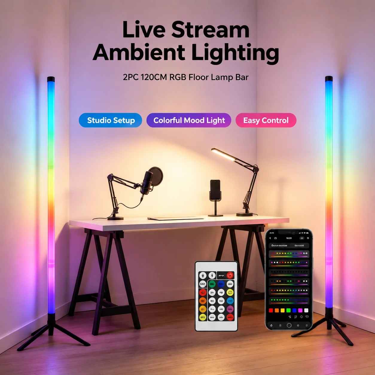 2-pack RGB LED hoeklamp, 120 c - Decor Lighting Floor Lamps recensie en prijs