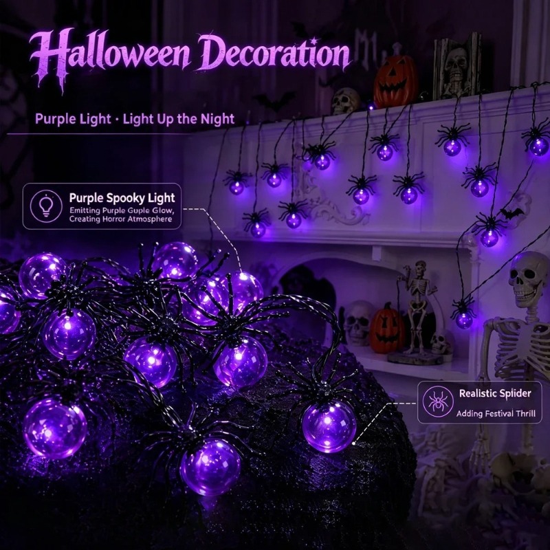 Op batterijen werkende Spider  - Yard Lighting Decor recensie en prijs