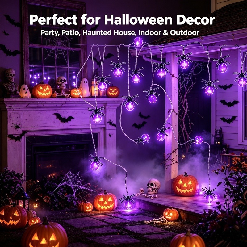 Op batterijen werkende Spider  - Yard Lighting Decor recensie en prijs