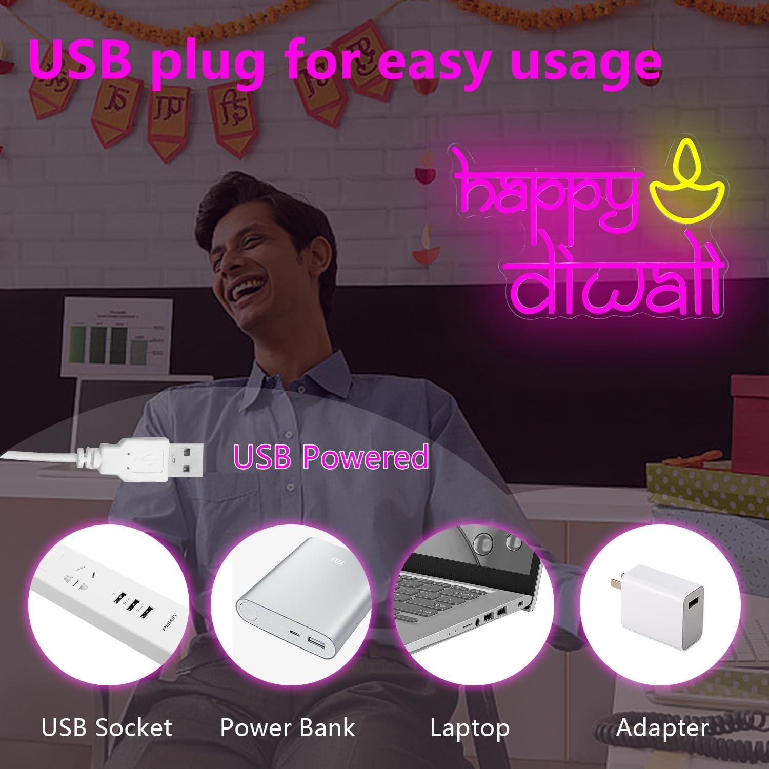 Gelukkige Diwali Neonbord USB- - Lighting Decoration For Diwali recensie en prijs
