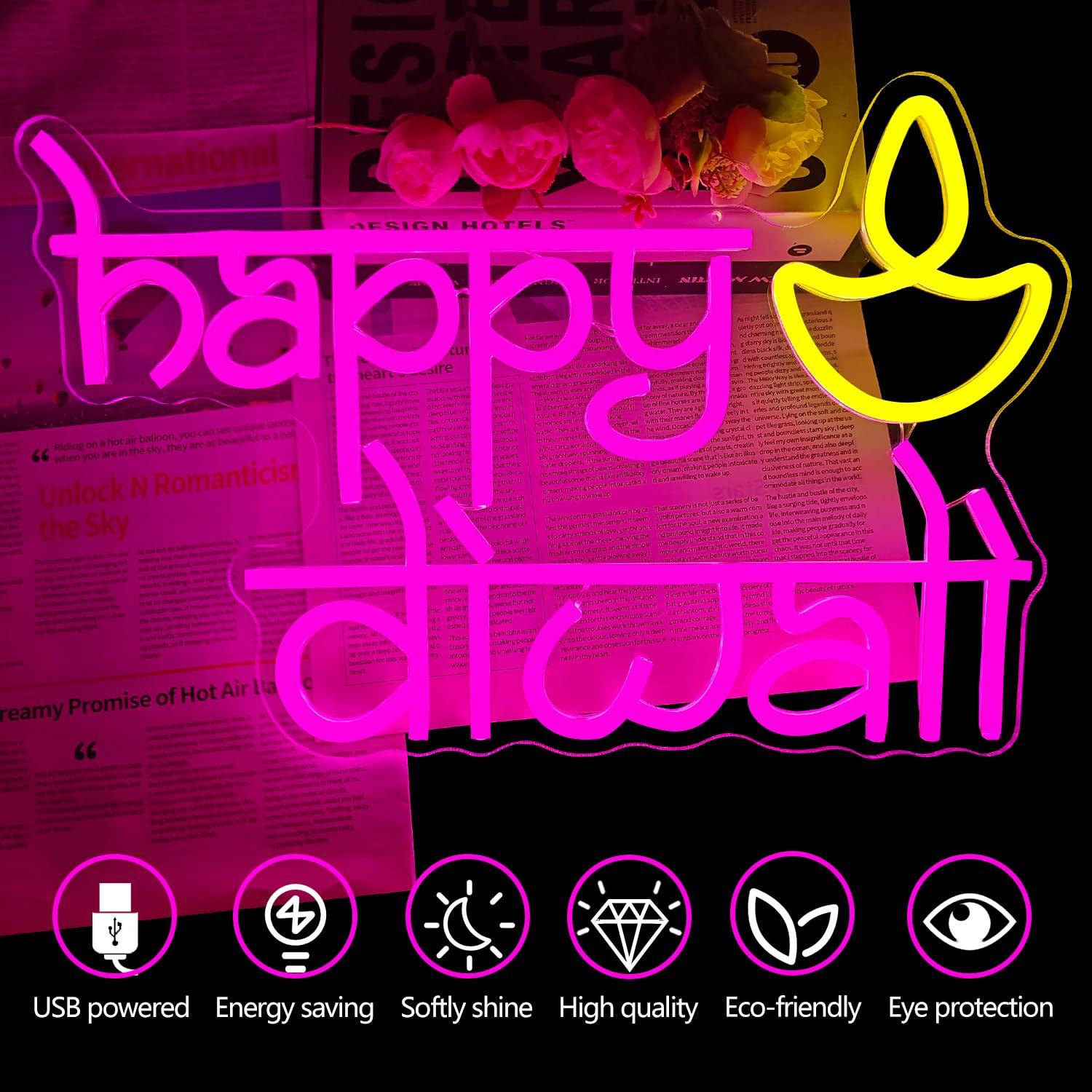 Gelukkige Diwali Neonbord USB- - Lighting Decoration For Diwali recensie en prijs