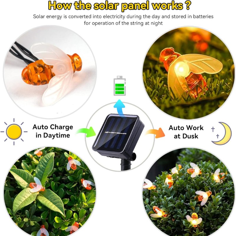 Solar Bee String Light 7m 50 L - Outdoor Lighting Wedding Decor recensie en prijs