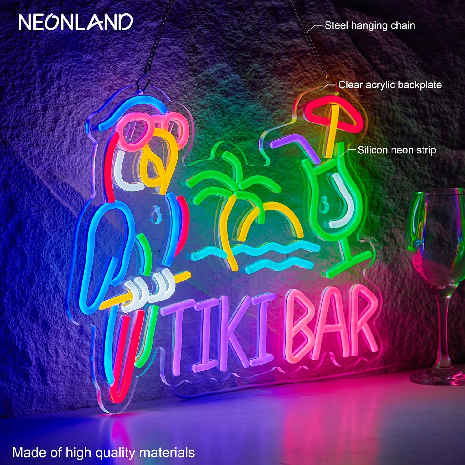 Tiki Bar Papegaai Palmboom Neo - Restaurant Lighting Decoration recensie en prijs