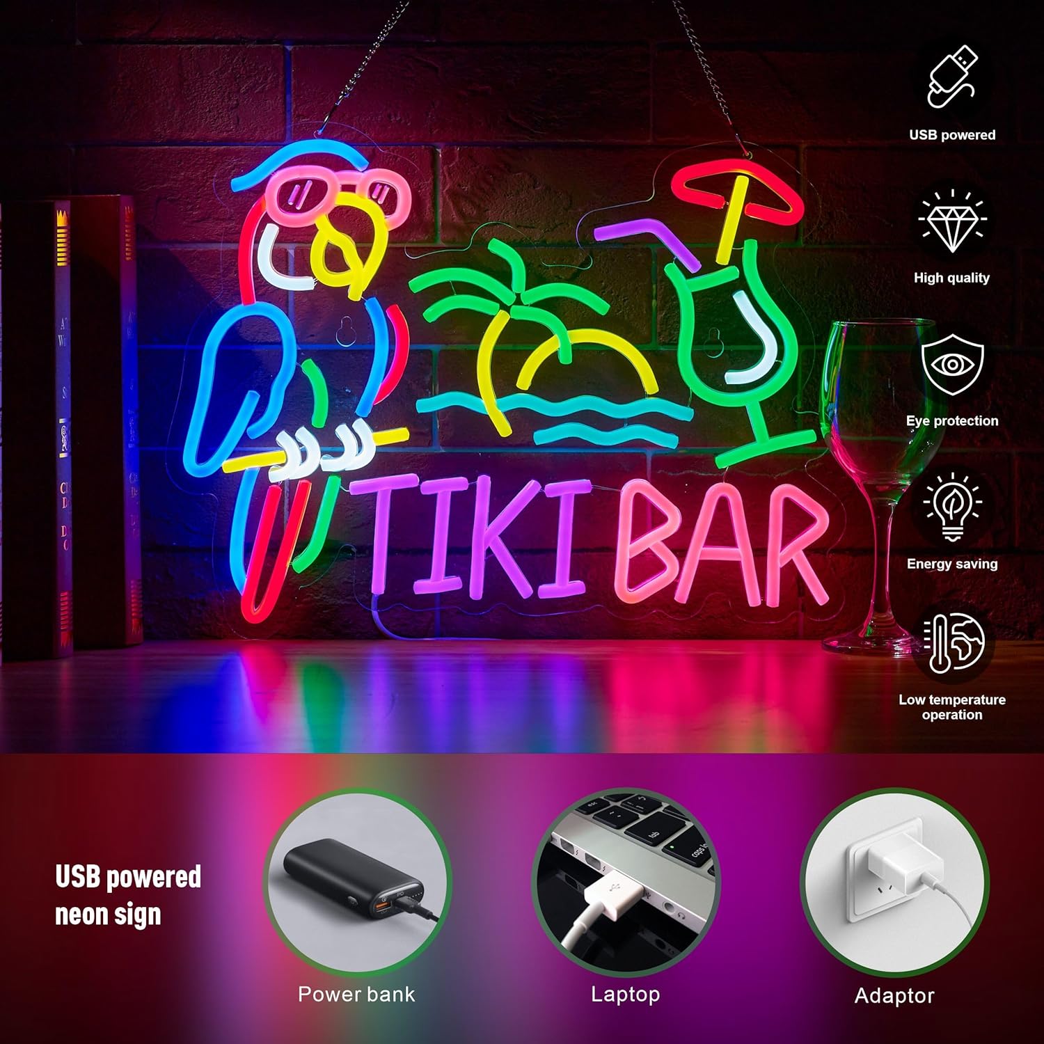 Tiki Bar Papegaai Palmboom Neo - Restaurant Lighting Decoration recensie en prijs