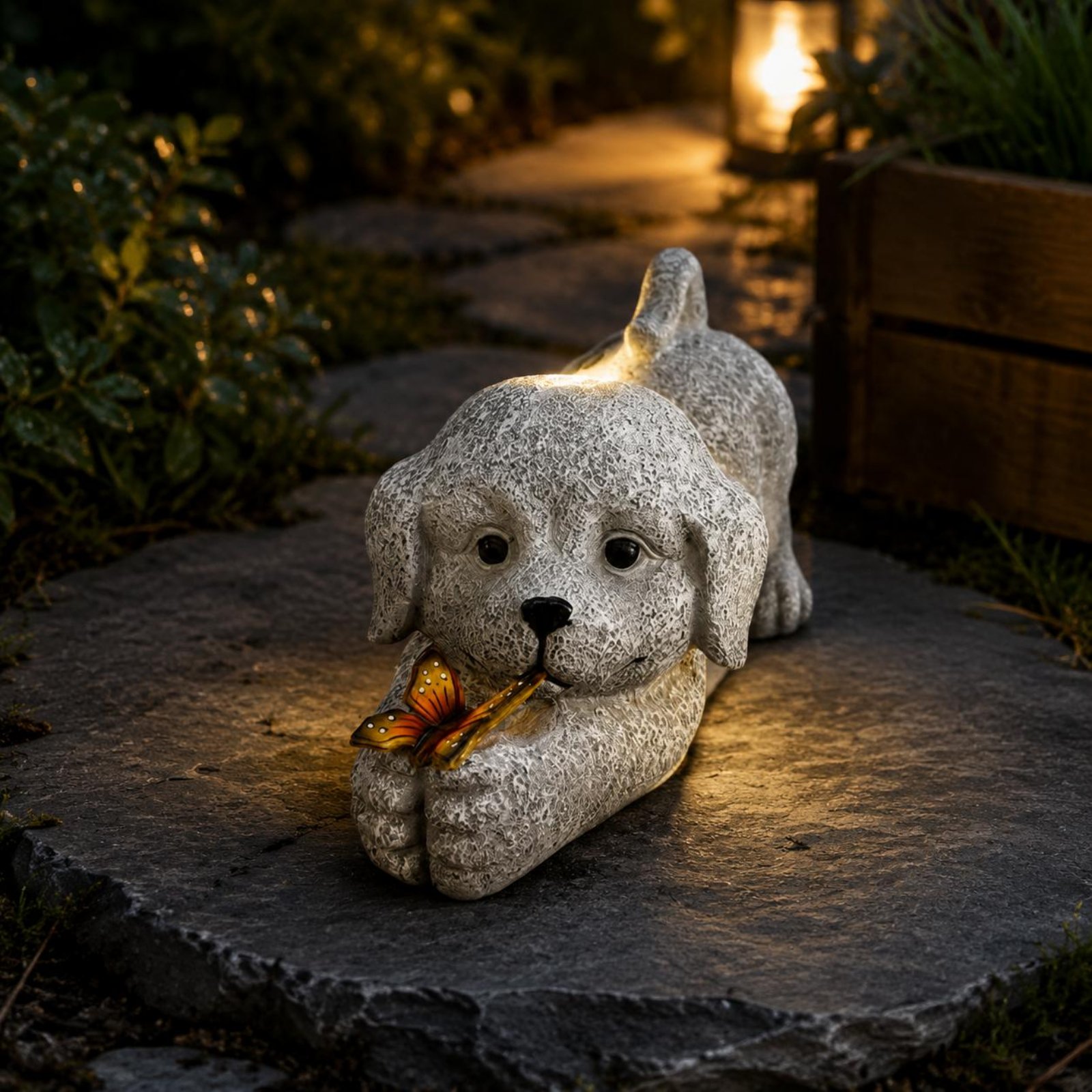 Solar Dog Statue Resin Craft S - Yard Lighting Decor recensie en prijs