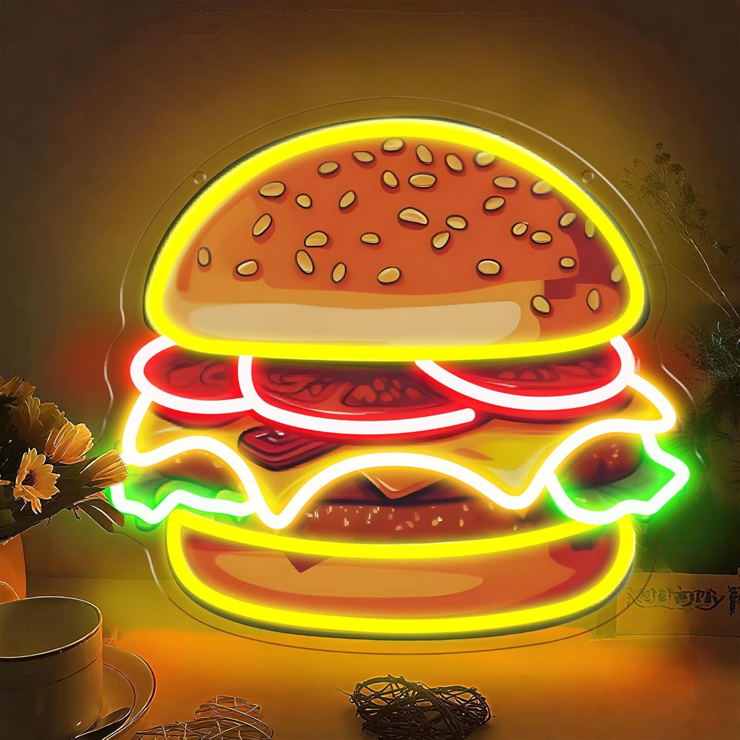 Burger Neon Sign LED Hamburger - Restaurant Lighting Decoration recensie en prijs