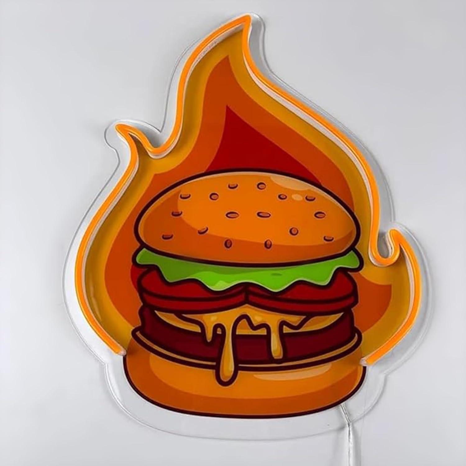 Burger Neon Sign LED Hamburger - Restaurant Lighting Decoration recensie en prijs